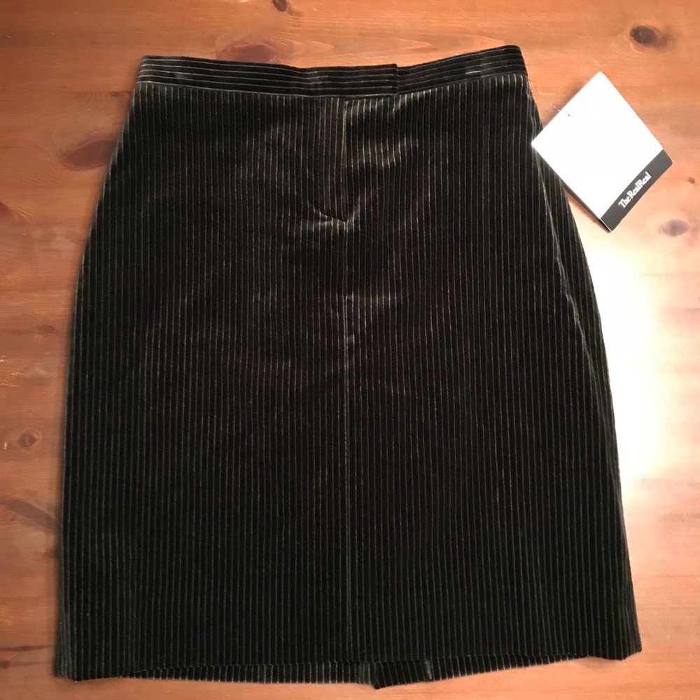 Christian Lacroix Pinstripe Velvet Skirt Black 40